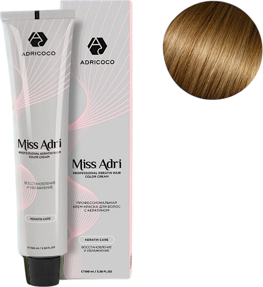 Изображение товара Крем-краска для волос Adricoco Miss Adri 9.31 (100мл, очень светлый блонд золотистый бежевый)