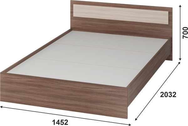 Изображение товара Полуторная кровать Тащи в дом Гармония КР602 140х200 (ясень-шимо/светлый/темный)