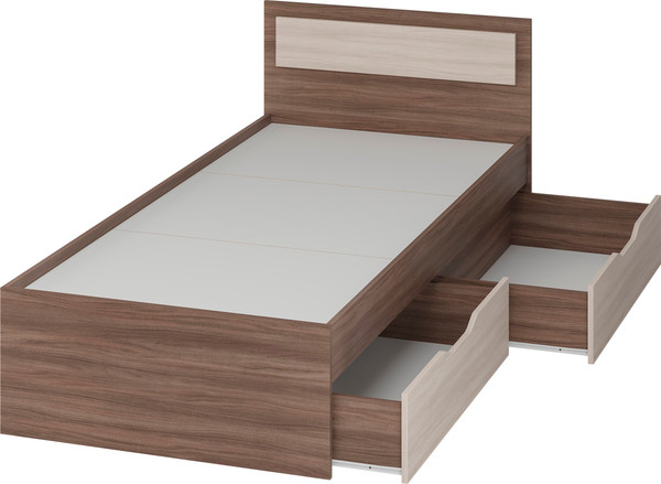 Изображение товара Односпальная кровать Тащи в дом Гармония КР608 90х200 (ясень-шимо/светлый/темный)