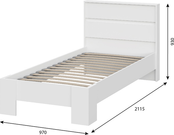 Изображение товара Односпальная кровать Тащи в дом Люмо КР 01 90x200 (белый/белый)