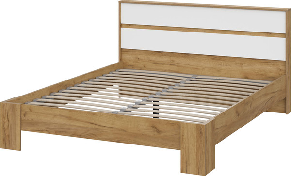 Изображение товара Двуспальная кровать Тащи в дом Люмо КР 03 160x200 (дуб крафт золото/белый)