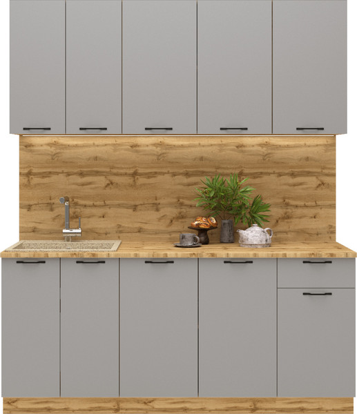 Кухонный гарнитур Тащи в дом Сапона 1.8 (дуб крафт золото/серый) — фото 5