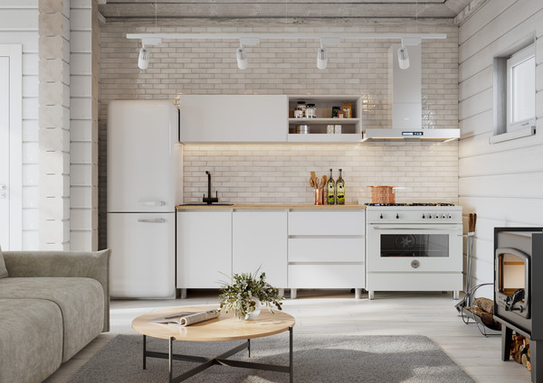 Изображение товара Кухонный гарнитур Тащи в дом Люмо 1.7 со столешницей (белый/белый)