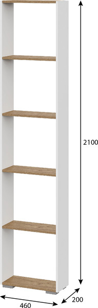 Изображение товара Стеллаж Тащи в дом Люмо открытый СТЛ 01 (дуб крафт золото/белый)