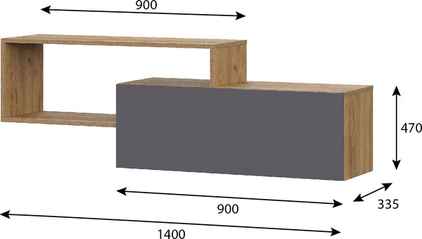 Изображение товара Полка Тащи в дом Люмо ПЛ 01 (дуб крафт золото/серый)