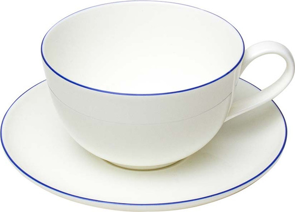 Изображение товара Чашка с блюдцем Stenova Home Symbol 61402132 (белый/кант синий)
