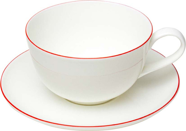 Изображение товара Чашка с блюдцем Stenova Home Symbol 61402133 (белый/кант красный)
