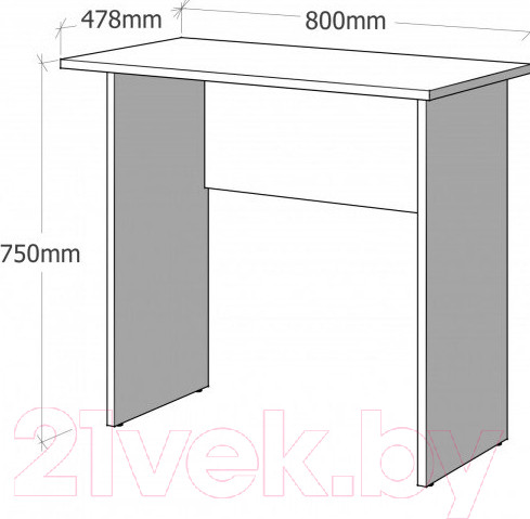 Изображение товара Письменный стол Domus СП006 11.006.01.02 / DMS-SP006-162PE (серый)