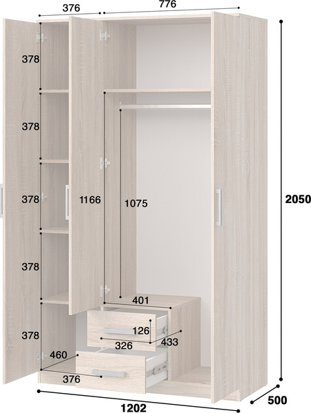 Изображение товара Шкаф Involux Franky / 262H003 (дуб сонома)