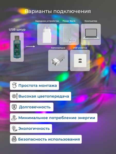 Изображение товара Светодиодная гирлянда Truenergy 16802 (10м)