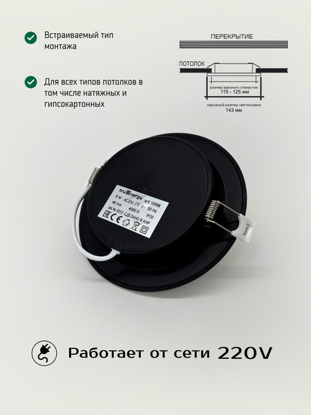 Изображение товара Точечный светильник Truenergy 10088