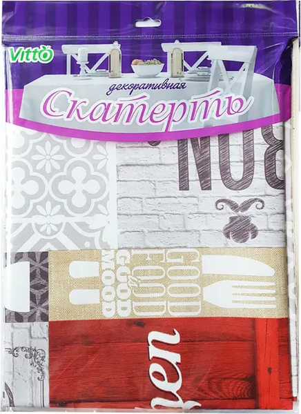 Изображение товара Скатерть Vitto ПВХ нетк 130x110см (Bon appetit)