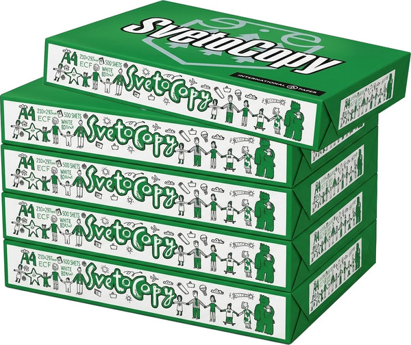 Бумага SvetoCopy A4 / 55891 80 г/м2, 500л (5 пачек)