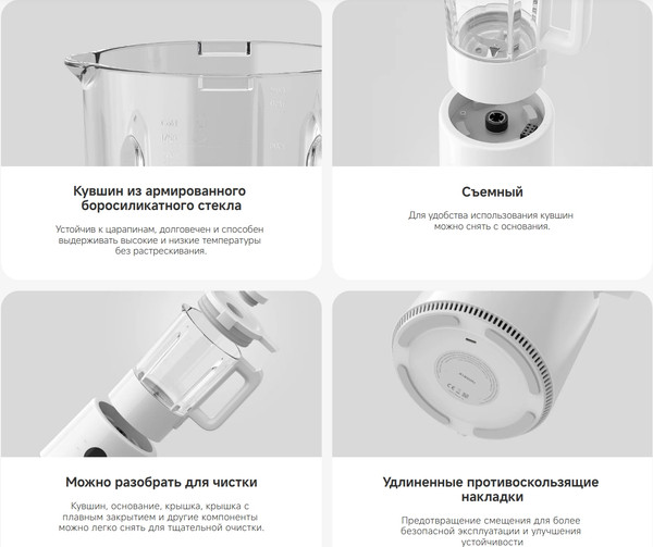 Изображение товара Блендер стационарный Xiaomi Blender Pro MJPBJ01DEMEU / BHR07QSEU