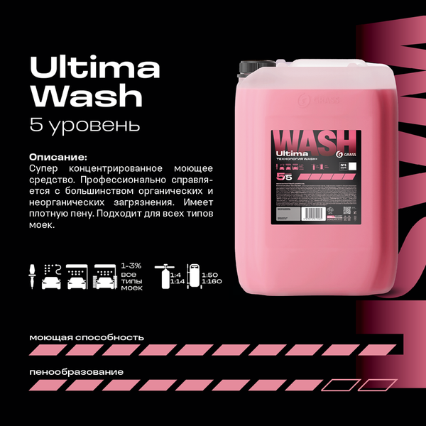 Изображение товара Автошампунь Grass Ultima Wash / 110557 (24.5кг)