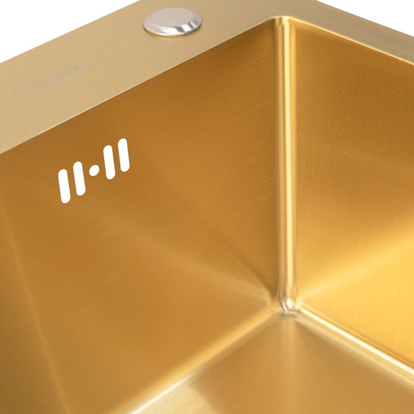 Изображение товара Мойка кухонная Arfeka ECO AR 70x50+CL AR G+DS AR (Gold, с дозатором и коландером)