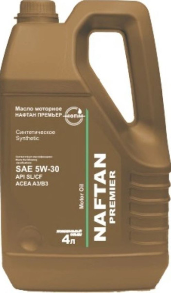 Изображение товара Моторное масло Нафтан Премьер Л 5W30 SL/CF А3/В3 (4л)