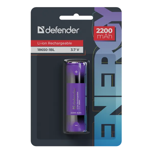Изображение товара Аккумулятор Defender 18650-1BL 2200mAh Li-ion / 56701
