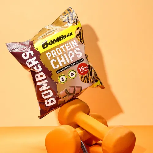 Изображение товара Протеиновые чипсы Bombbar Молочный шоколад (14x50г)