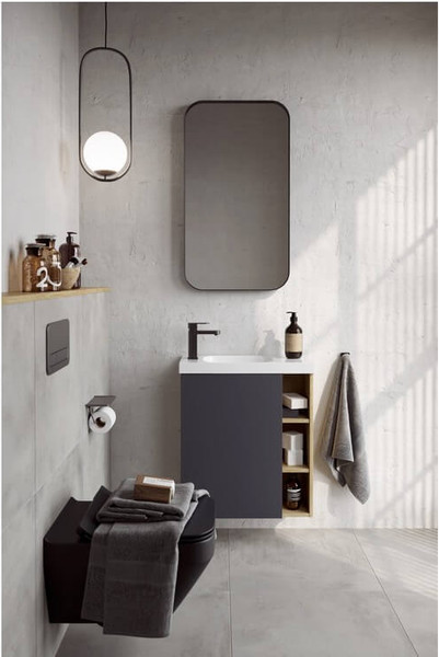 Изображение товара Тумба с умывальником Aqwella Alba ALB0106LDD + ALB0706GRМ + Compact Slim 60 CMPSL.06.04.D