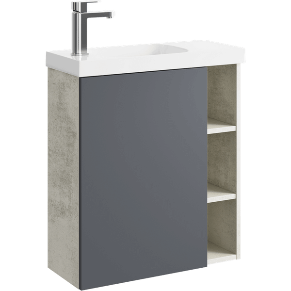 Изображение товара Тумба с умывальником Aqwella Alba ALB0106LLS + ALB0706GRМ + Compact Slim 60 CMPSL.06.04.D