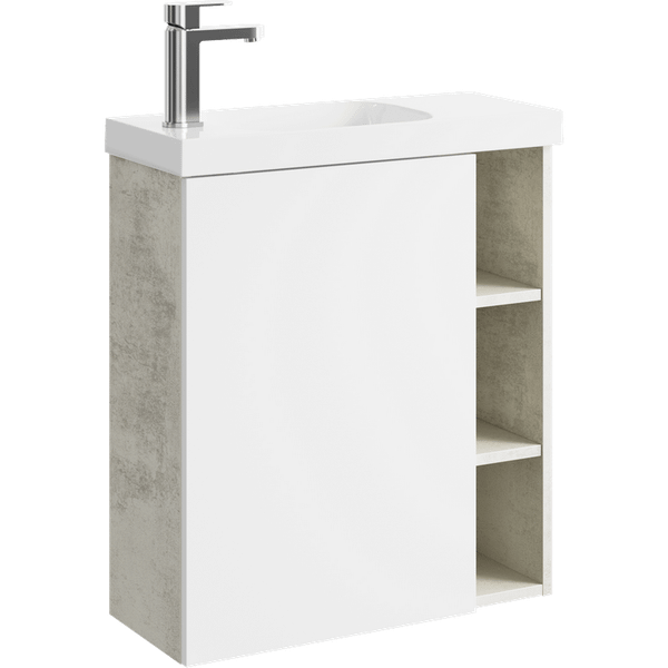 Изображение товара Тумба с умывальником Aqwella Alba ALB0106LLS + ALB0706WM + Compact Slim 60 CMPSL.06.04.D