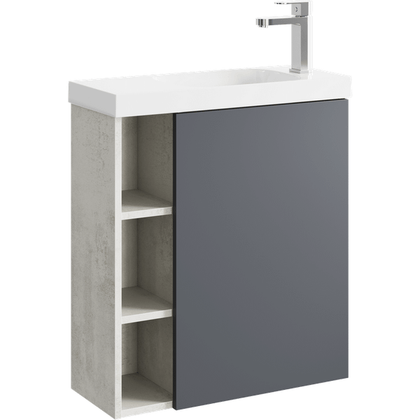 Изображение товара Тумба с умывальником Aqwella Alba ALB0106RLS + ALB0706GRМ + Compact Slim 60 CMPSL.06.04.D