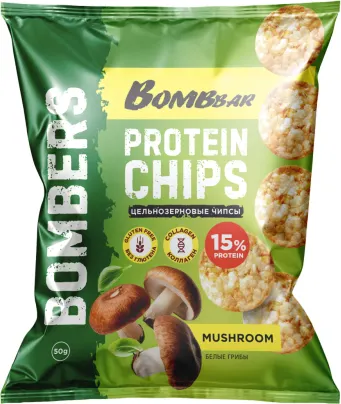 Изображение товара Протеиновые чипсы Bombbar Белые грибы (14x50г)