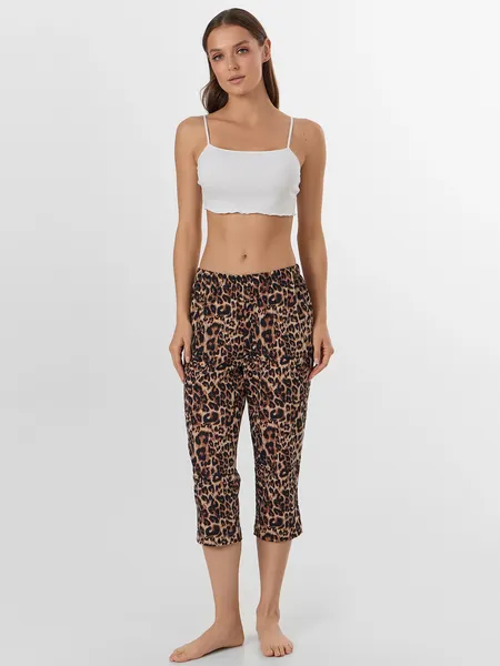 Изображение товара Бриджи домашние Mark Formelle 522241 (р.164/170-98, леопард на песочном)