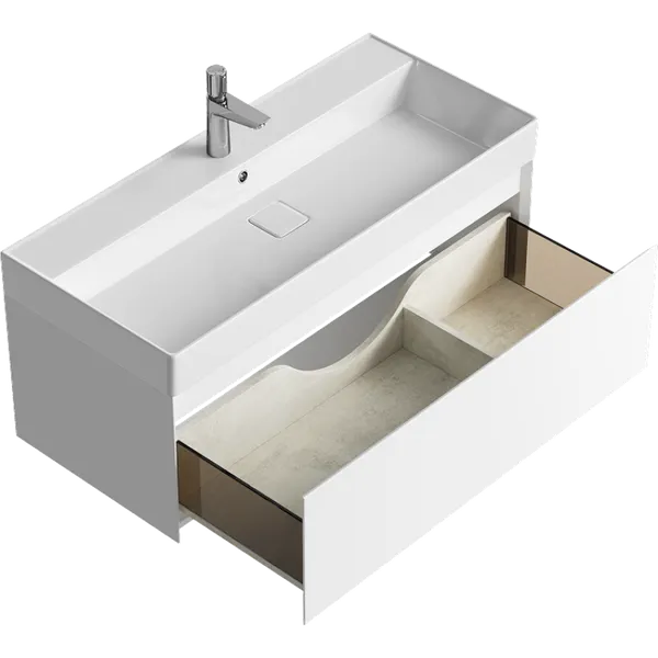 Изображение товара Тумба с умывальником Aqwella Geometria GE01102WM + Вилис / 4610119205164