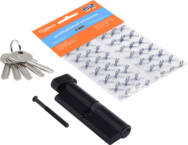 Изображение товара Цилиндровый механизм замка Нора-М STD AL ЛВ-100 50-50 (черный)