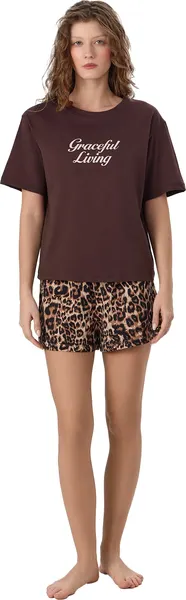 Изображение товара Пижама Mark Formelle 592536 (р.164/170-96-102, шоколад/леопард на песочном)