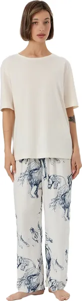 Изображение товара Пижама Mark Formelle 592541 (р.164/170-88-94, молочный/лошади на молочном)
