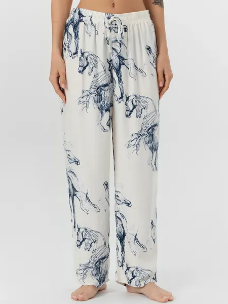 Изображение товара Пижама Mark Formelle 592541 (р.164/170-88-94, молочный/лошади на молочном)