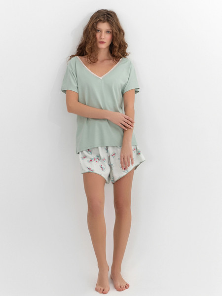 Изображение товара Пижама Mark Formelle 592544 (р.164/170-92-98, эдельвейс/веточки на мятном)