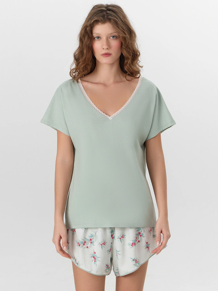 Изображение товара Пижама Mark Formelle 592544 (р.164/170-92-98, эдельвейс/веточки на мятном)