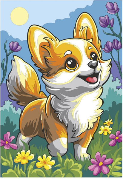 Изображение товара Картина по номерам Lori Малыш корги / Рхд-049