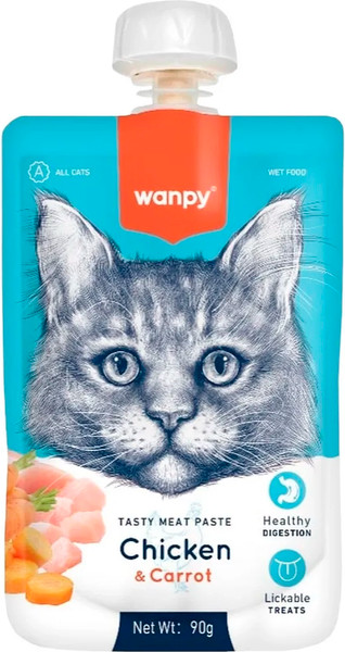 Лакомство для кошек Wanpy Cat Мясное пюре из курицы (90г) — фото 5