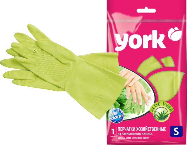 Изображение товара Перчатки хозяйственные York Алоэ / 92160 (S)