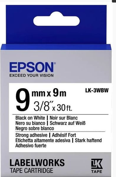 Изображение товара Картридж-лента Epson LK3WBW Strng adh Blk/Wht 9/9 / C53S653007