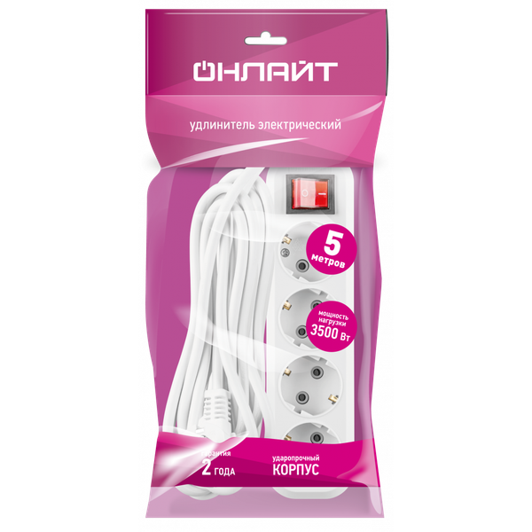 Изображение товара Удлинитель Онлайт OPE-S-04-500-ESC-3x1 / 90810