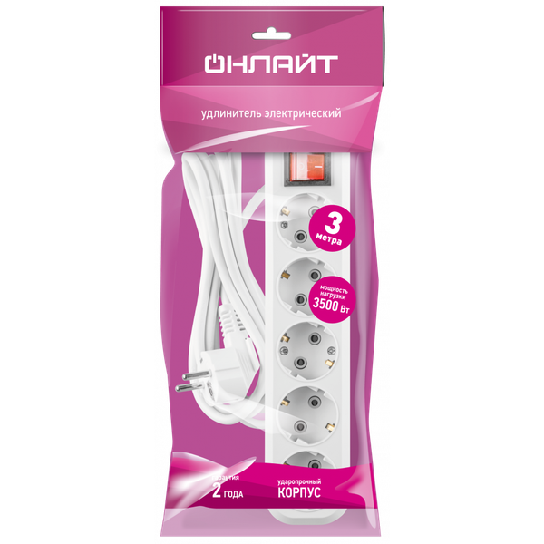 Изображение товара Удлинитель Онлайт OPE-S-05-300-ESC-3x1 / 90811