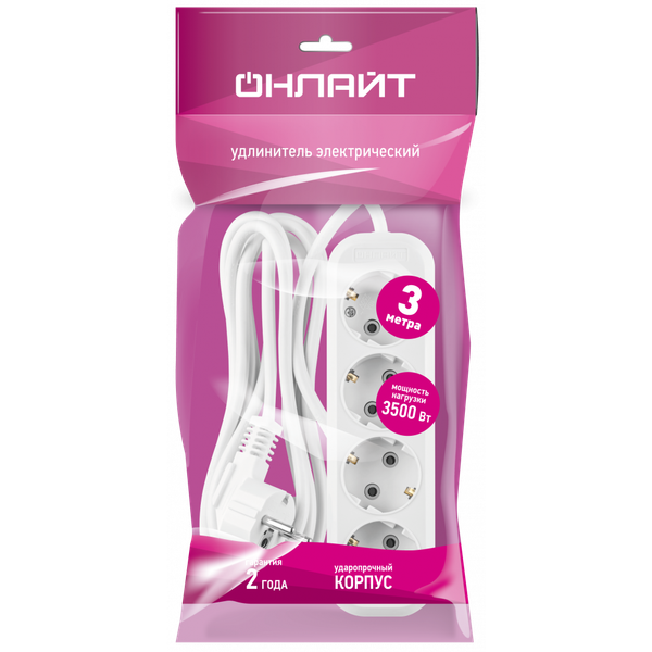 Изображение товара Удлинитель Онлайт OPE-S-04-300-E-3x1 / 90799
