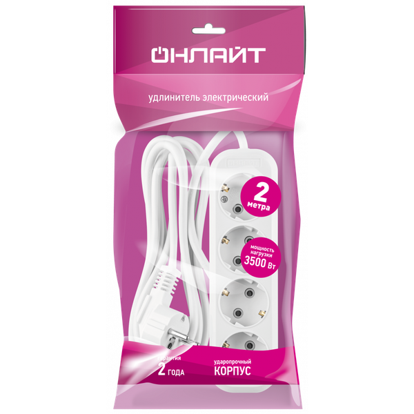Изображение товара Удлинитель Онлайт OPE-S-04-200-E-3x1 / 90798