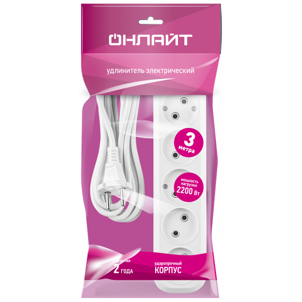 Изображение товара Удлинитель Онлайт OPE-S-05-300-X-2x1 / 90786
