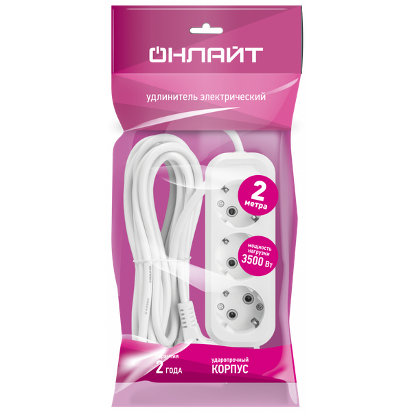 Изображение товара Удлинитель Онлайт OPE-S-03-200-E-3x1 / 90516