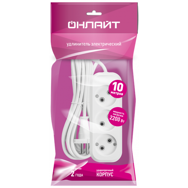 Изображение товара Удлинитель Онлайт OPE-S-03-1000-X-2x1 / 90511