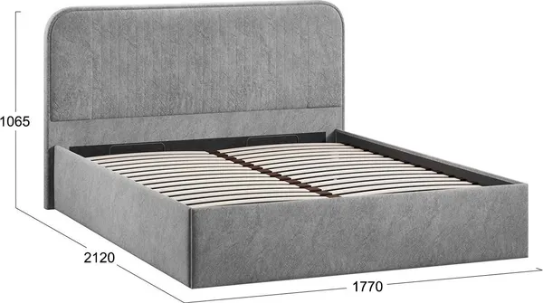 Изображение товара Двуспальная кровать ТриЯ Тиффани Тип 1 c ПМ и заглушиной 160x200 (Wellmart Silver)