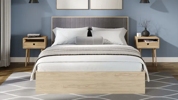 Изображение товара Двуспальная кровать ТриЯ Сэнди тип 2 без ПМ 160х200 (вяз благородный/велюр графит)