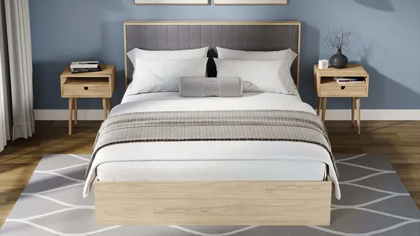 Изображение товара Двуспальная кровать ТриЯ Сэнди тип 2 без ПМ 160х200 (вяз благородный/велюр графит)